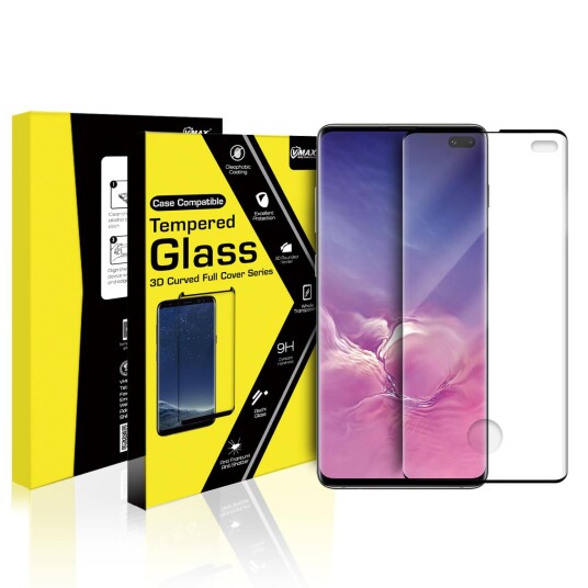VMAX skjermbeskytter Samsung S10+ Svart, herdet glass