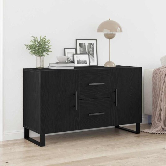 Sideboard Svart Eik 100x36x60 cm Konstruert Tre Sideboard Svart Eik 100x36x60 cm Konstruert Tre