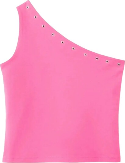 Mango Asymmetric Eyelets Top Pink 152