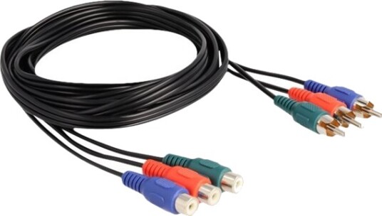 Delock - Videoforlengelseskabel - Kombinasjon Av Video/Rgb - Rca Hann Til Rca Hunn - 3 M - Svart