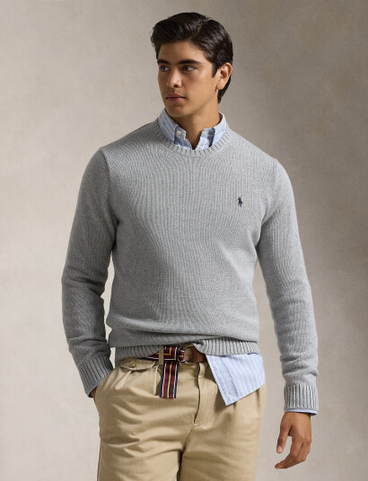 Polo Ralph Lauren Cotton Crewneck Sweater - Grey - M