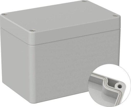 Tru Components Utendørskap 120 × 80 × 85 mm Polykarbonat Gråhvit RAL 7035