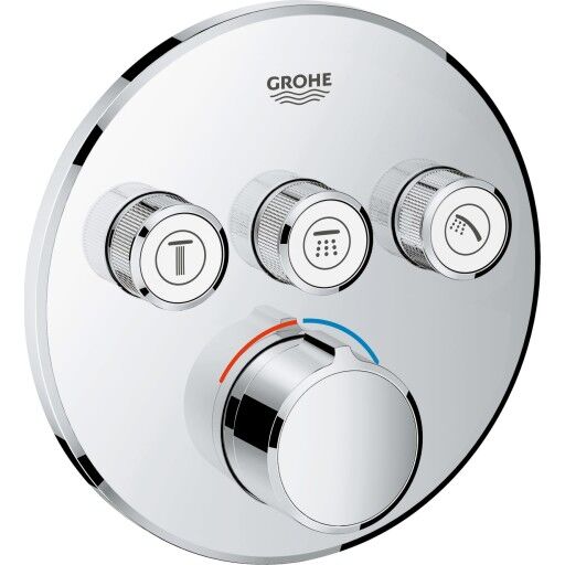 Grohe Grohtherm SmartControl termostat For innbygging, 3 uttak, Krom