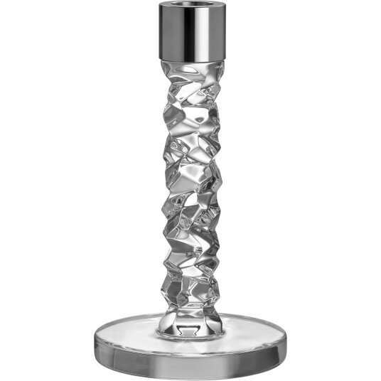 Orrefors Carat Lysestake i Glass og Krystall 18,3 cm Grå/Sølv Orrefors Carat Lysestake i Glass og Krystall 18,3 cm Grå/Sølv