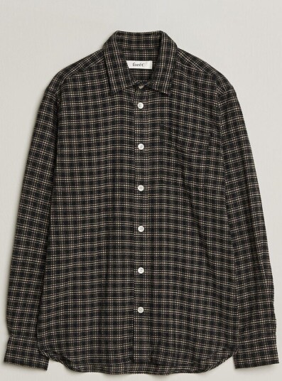 Forét Form Regular Fit Italian Check Shirt Black
