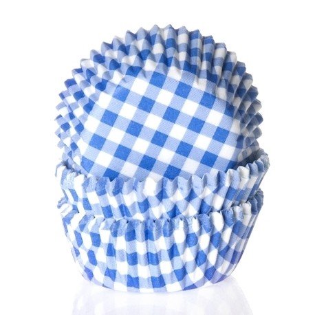 House Of Marie Muffinsformer Gingham Blå Pk/50 