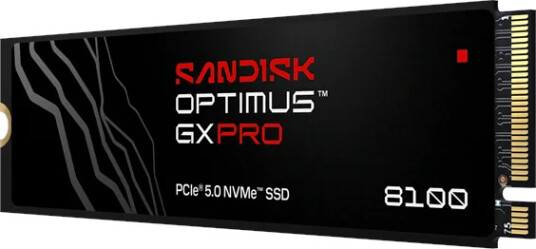 SanDisk Optimus GX Pro 8100 SSD 8 TB M.2 2280 PCIe 5.0 Uten kjøleribbe SDSP82800TAN-000E0 SanDisk Optimus GX Pro 8100 SSD 8 TB M.2 2280 PCIe 5.0 Uten kjøleribbe SDSP82800TAN-000E0
