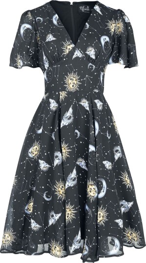 Hell Bunny Middellang kjole Solaris Dress XS til 4XL Damer svart