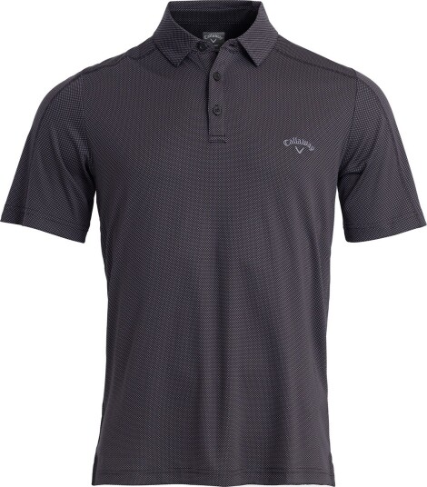 Callaway Ss 2 Color Jacquard Polo Svart Golf pologenser herre Caviar Medium