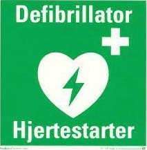 Symbolskilt hjertestarter 20x20cm 1 stk