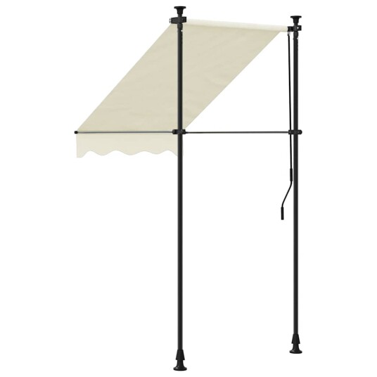 vidaXL Uttrekkbar markise kremhvit 100x150 cm stoff og stål