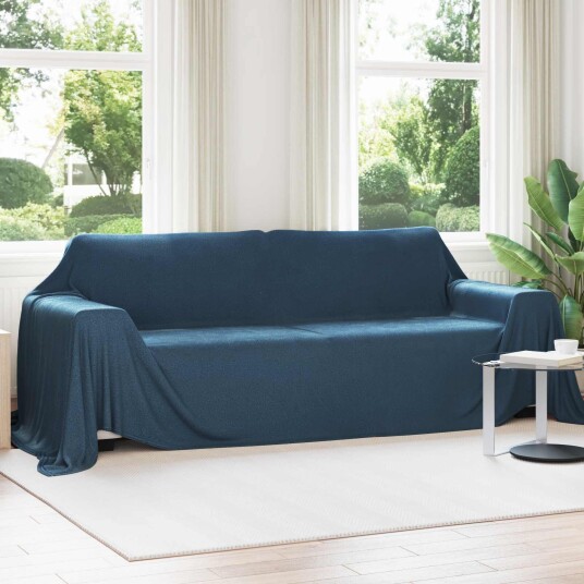 vidaXL Kastteppe Marineblå 350 x 270 cm Fleece