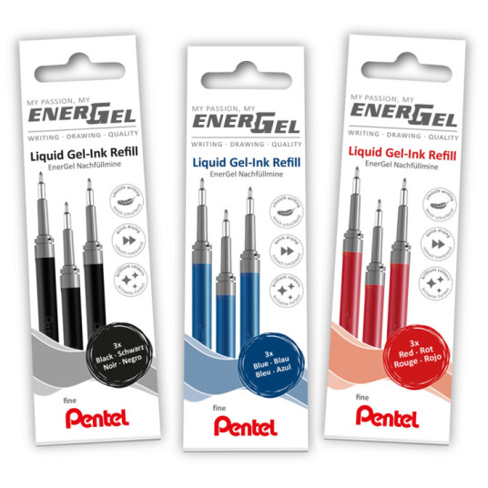 Pentel Refill Energel 3-pakning 0.5 Rød