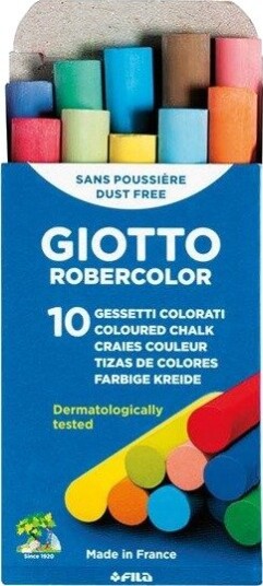 Giotto Robercolor Chalks Assorted col. Box 10 pack