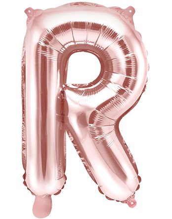 Bokstaven R Rosegullfarget 35 cm Liten Folieballong