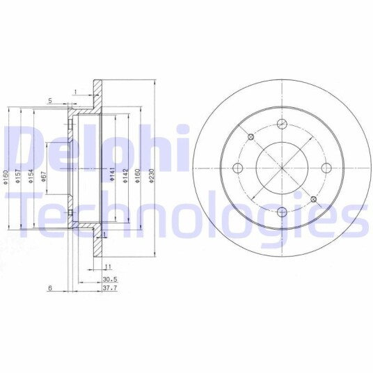 Bremseskive DELPHI BG3337 Bremseskive DELPHI BG3337