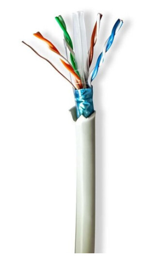 Nedis CAT6 Nettverkskabelrull 50m F/UTP Strandet Kobber LSZH Grå