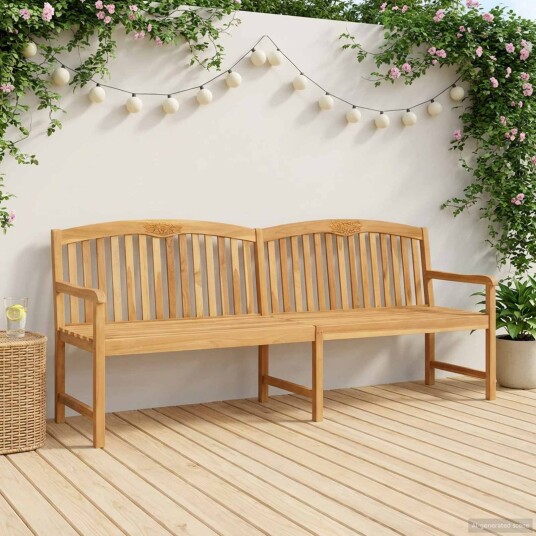 vidaXL Håndlaget Rosebenk 228 x 60 x 90 cm Massivt Teaktre Naturlig