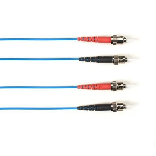 BLACK BOX 62.5 MM FO PATCH CABLE DUPLX, PLENUM, BLUE, STST
