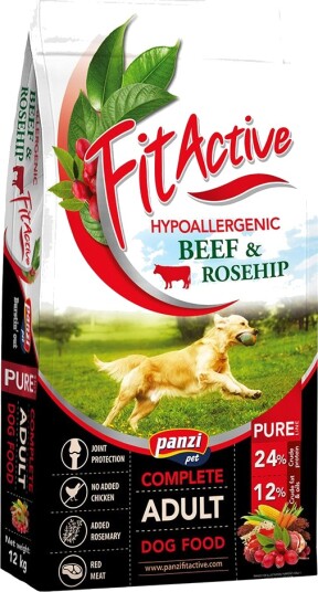 Fitactive Tørrfôr Hypoallergenic Pure Og Nype Okse 12 kg