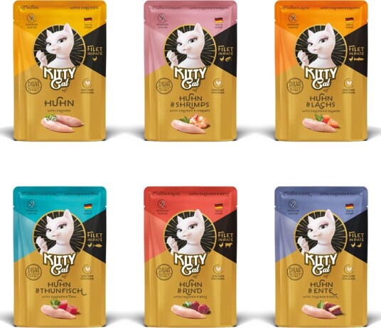 Kitty Cat Filet i Paté Våtfôr Blandingspakke 6 Varianter Kylling 6x85g