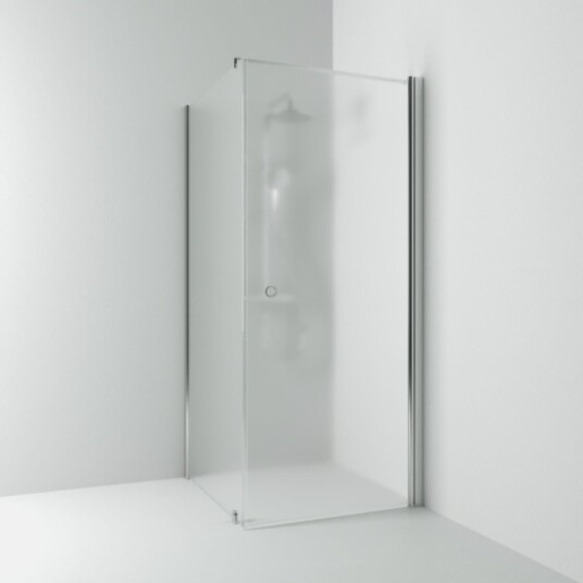 Svedbergs Skoga Dusjhjørne Rett|Fast 73x70 cm, Alu Blank/Frostglass