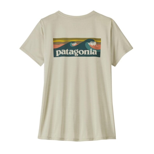 Patagonia Women"s Capilene Cool Daily Shirt Boardshort Logo Dyno White XS