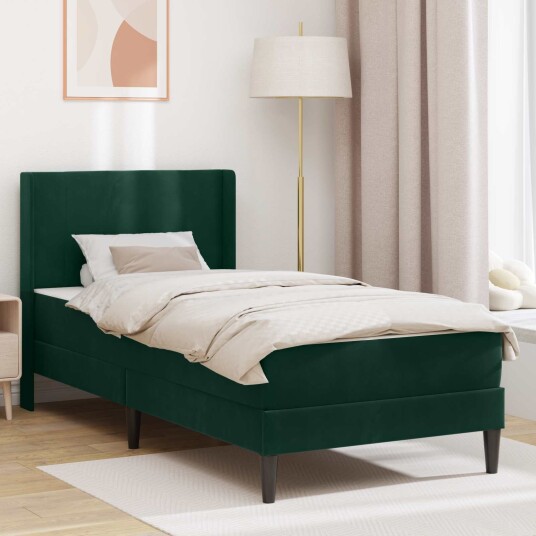 vidaXL Sengeramme med madrass Mørkegrønn 80 x 200 cm Fløyel vidaXL Sengeramme med madrass Mørkegrønn 80 x 200 cm Fløyel