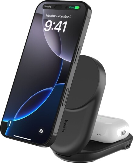 Belkin UltraCharge 25W 2-i-1 Magnetisk Trådløs Lader Sort
