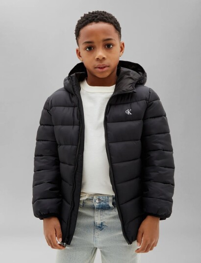 Calvin Klein Ck Monogram Light Padded Jacket   Black   140