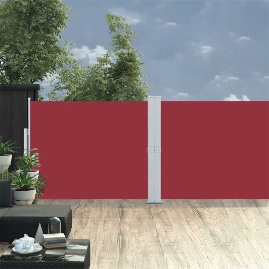 vidaXL Uttrekkbar sidemarkise 140x1200 cm rød