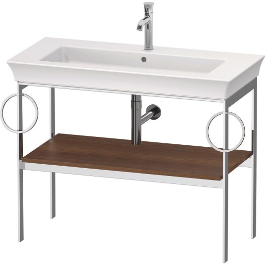 Duravit White Tulip Metallkonsoll 98,4x45x76 cm Amerikansk Valnøtt/Krom