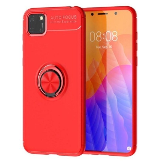 INCOVER Huawei Y5p Magnetisk Stativfunksjon Rød med Rød Ring