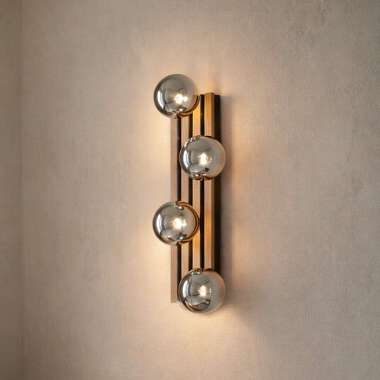 Vegglampe Lindby Woodora dimmbar Gjennomsiktig Entré Tre Design 68 19.5 Gjennomsiktig