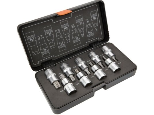 Neo 1/2" Torx Stikkontaktsett 9Deler T20-T60 55mm Håndverktøy Neo 1/2" Torx Stikkontaktsett 9Deler T20-T60 55mm Håndverktøy