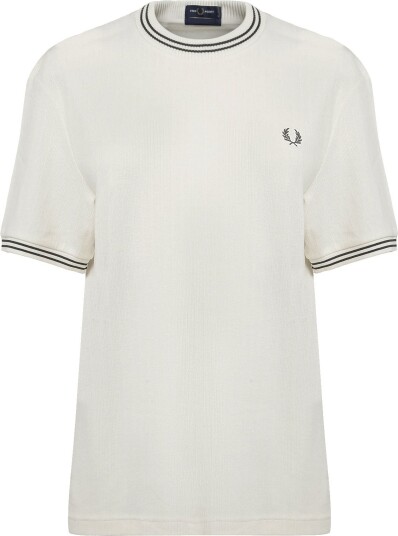 Fred Perry Ribbed Jersey T Shirt   ECRU   XS