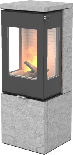 Rais Nexo SST 120 Platina Vedovn Med Sideglass Og Glassdør Kleberstein