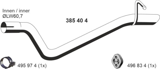 Eksosrør ERNST 385404 Eksosrør ERNST 385404