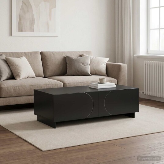vidaXL Kaffebord Svart 102 x 50,5 x 35 cm Konstruert tre