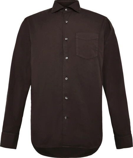 Oscar Jacobson Reg Fit Wide Spread C Gd Twill - Brown - XXL