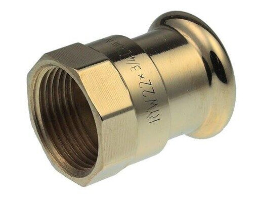 Vsh Fabrieken Xpress copper straight connector vsh female / female 22mmx1 / 2 cu Vsh Fabrieken Xpress copper straight connector vsh female / female 22mmx1 / 2 cu