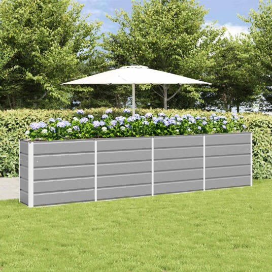 vidaXL Plantekassed Lysegrå 320 x 40 x 75 cm Stål vidaXL Plantekassed Lysegrå 320 x 40 x 75 cm Stål