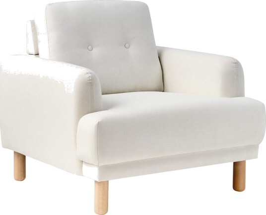 Lenestol Tuve Hvit lyst tre/Polyester