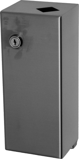 Purus kanyleboks vandalsikker børstet rustfritt stål brushed stainless steel 110x265x92 mm Purus kanyleboks vandalsikker børstet rustfritt stål brushed stainless steel 110x265x92 mm