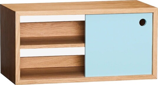 Hübsch Slide Shelf Blue - BLUE,NATURAL - 40X20X20 cm