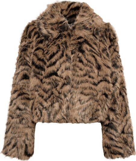 Bardot Colette Faux Fur Jacket   BROWN   L