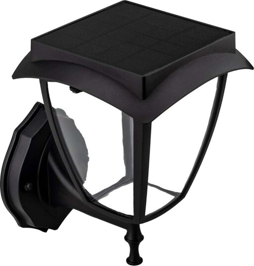 V Tac Solcelle vegglampe klassisk design 3000K+6000K sort Kulør : CCT Varm til Kald Hvit