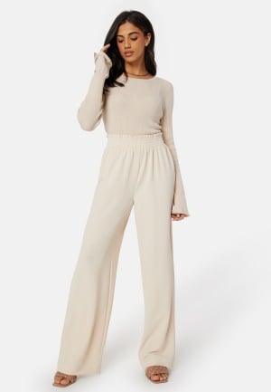 BUBBLEROOM Matilde Regular Trousers Light beige L BUBBLEROOM Matilde Regular Trousers Light beige L