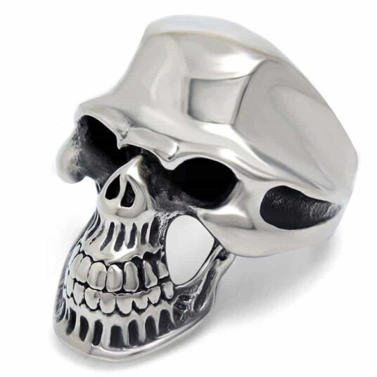 Skull biker ring i stål Skull biker ring i stål
