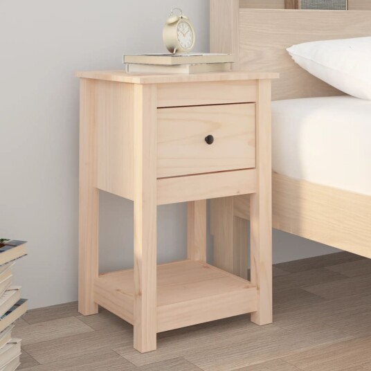 vidaXL Nattbord 40x35x61,5 cm heltre furu